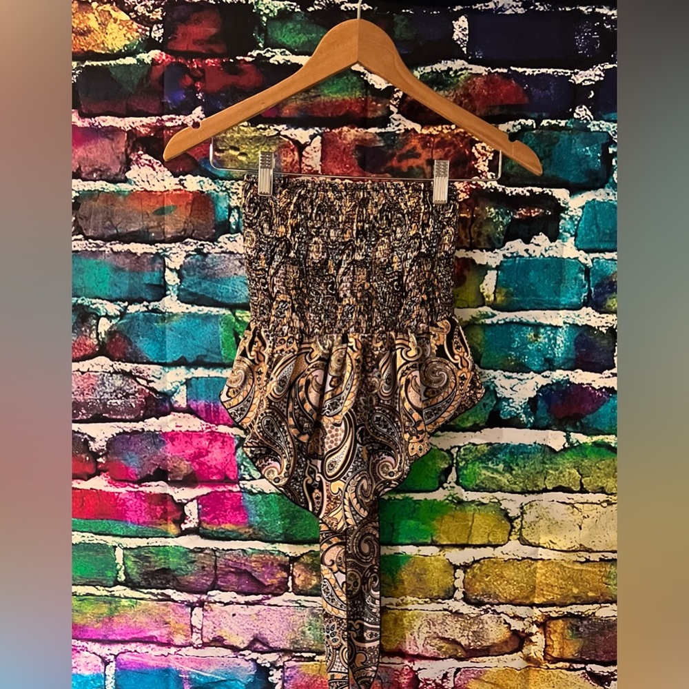 Strapless bandanna style shirt